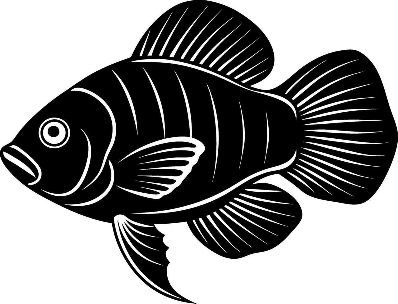 gourami fish silhouette illustration Design on a white background vector