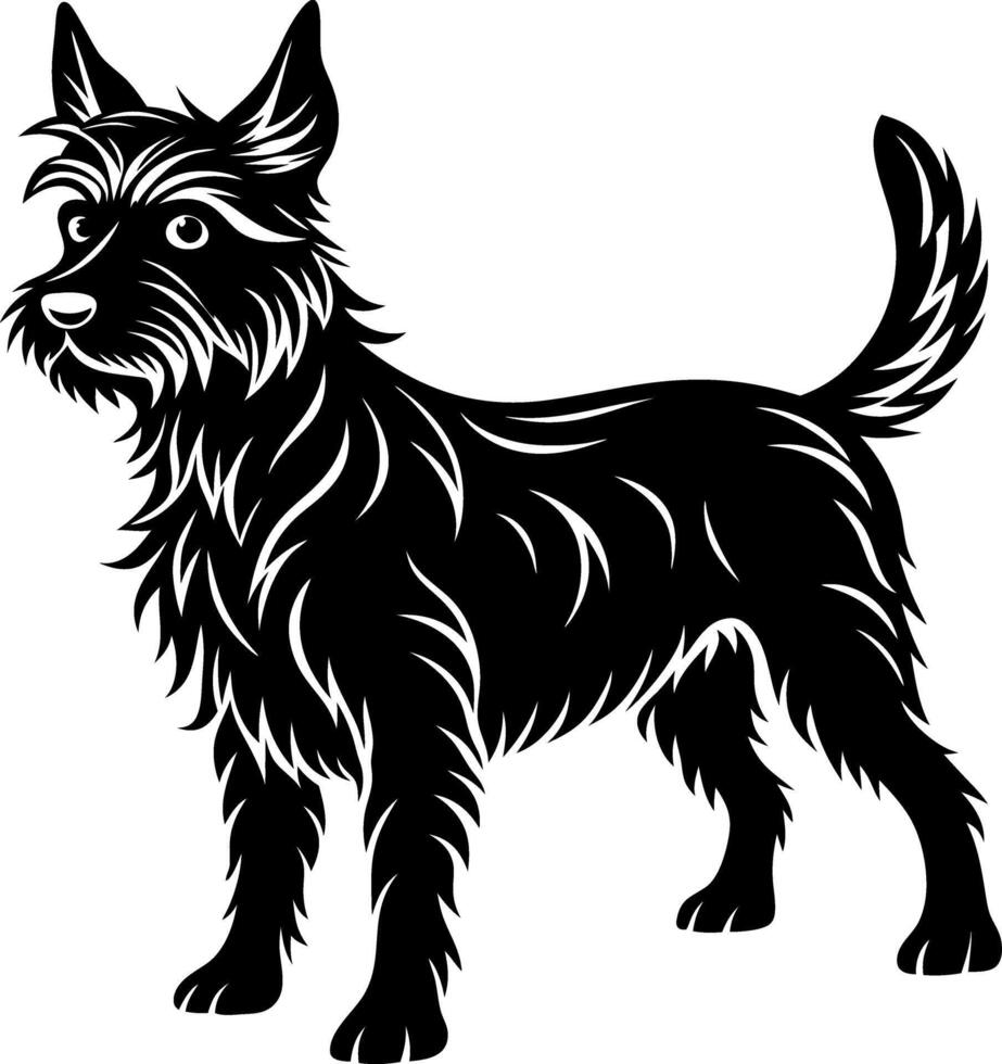 Dog silhouette illustration Design on a white background vector