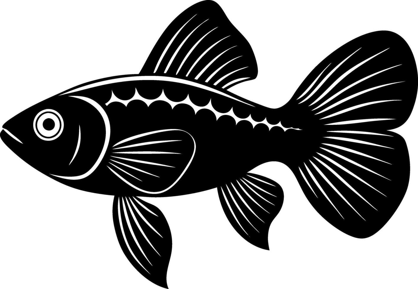fish silhouette illustration Design on a white background vector