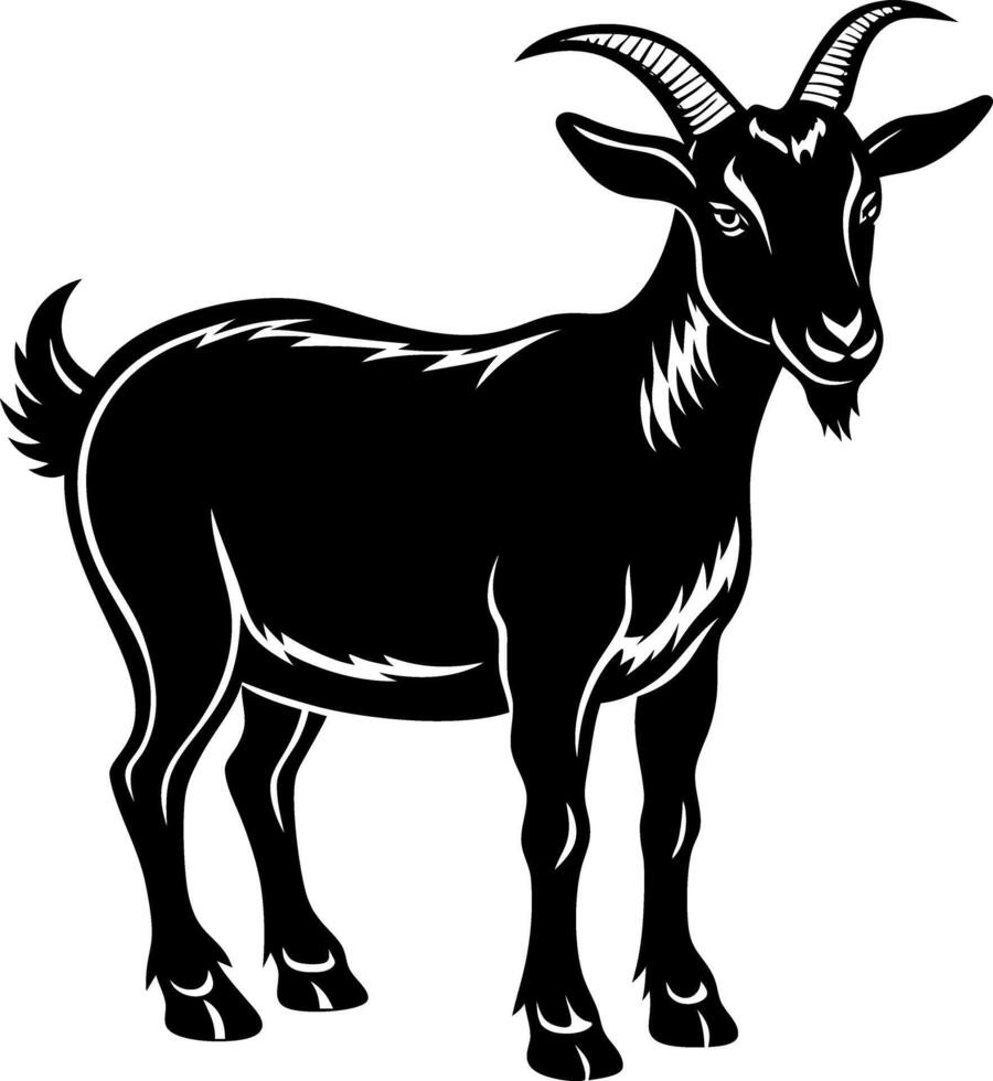 goat silhouette illustration Design on a white background vector