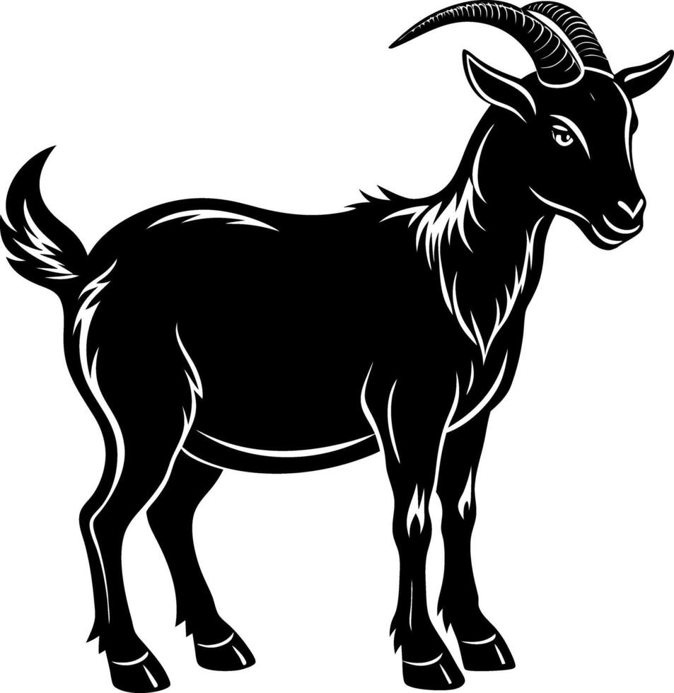 goat silhouette illustration Design on a white background vector