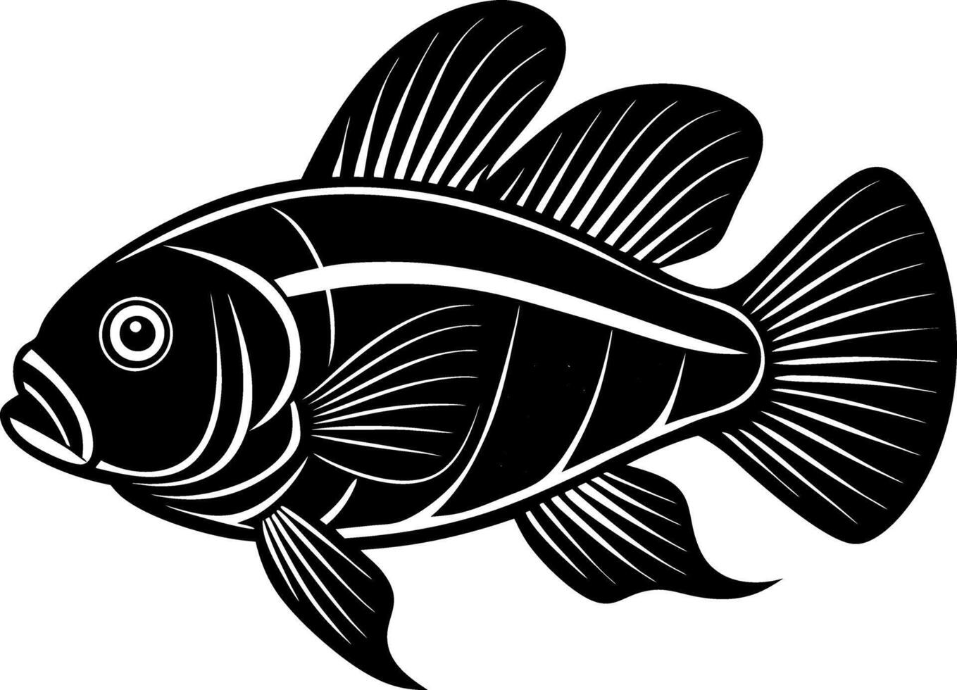 fish silhouette illustration Design on a white background vector
