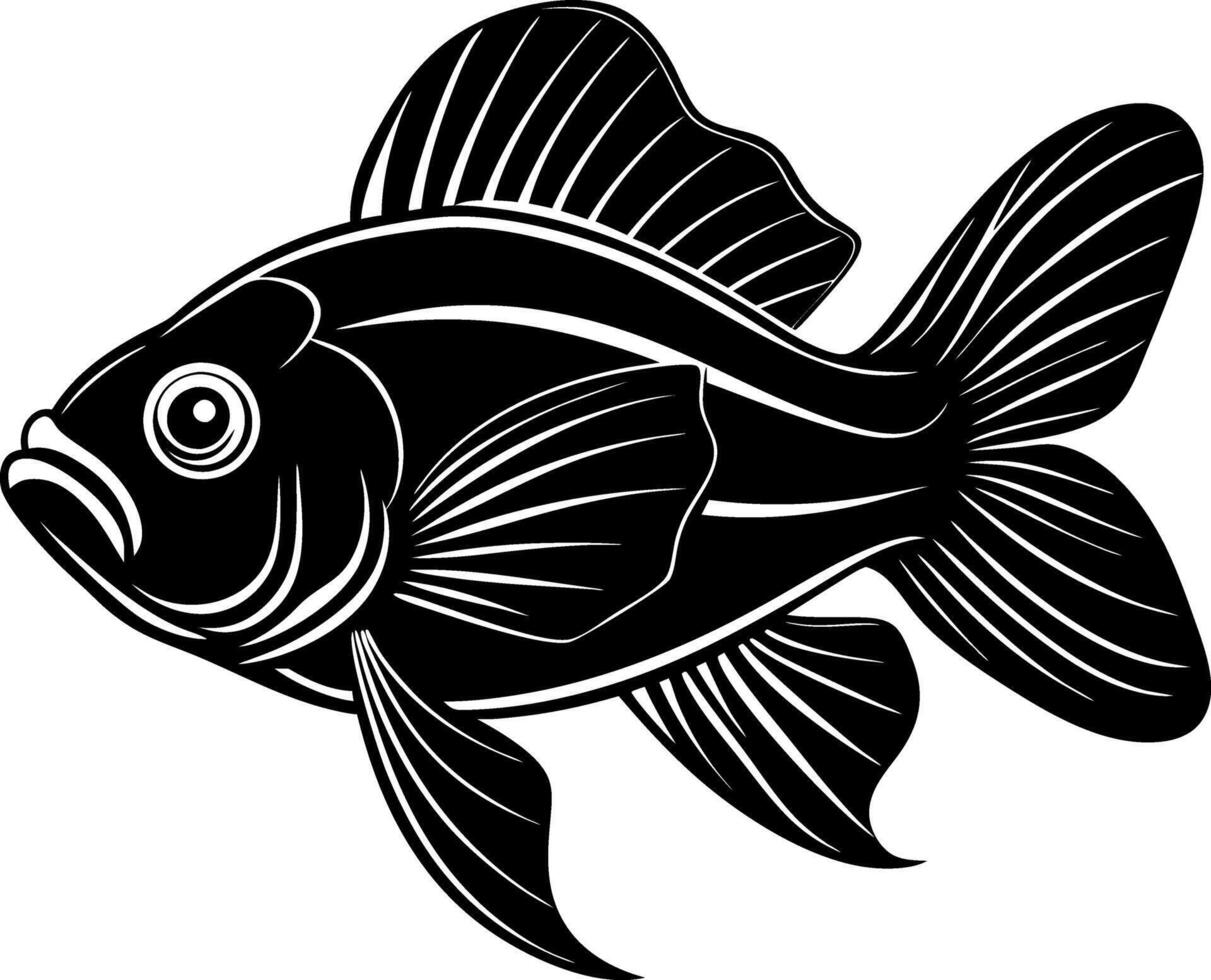 fish silhouette illustration Design on a white background vector