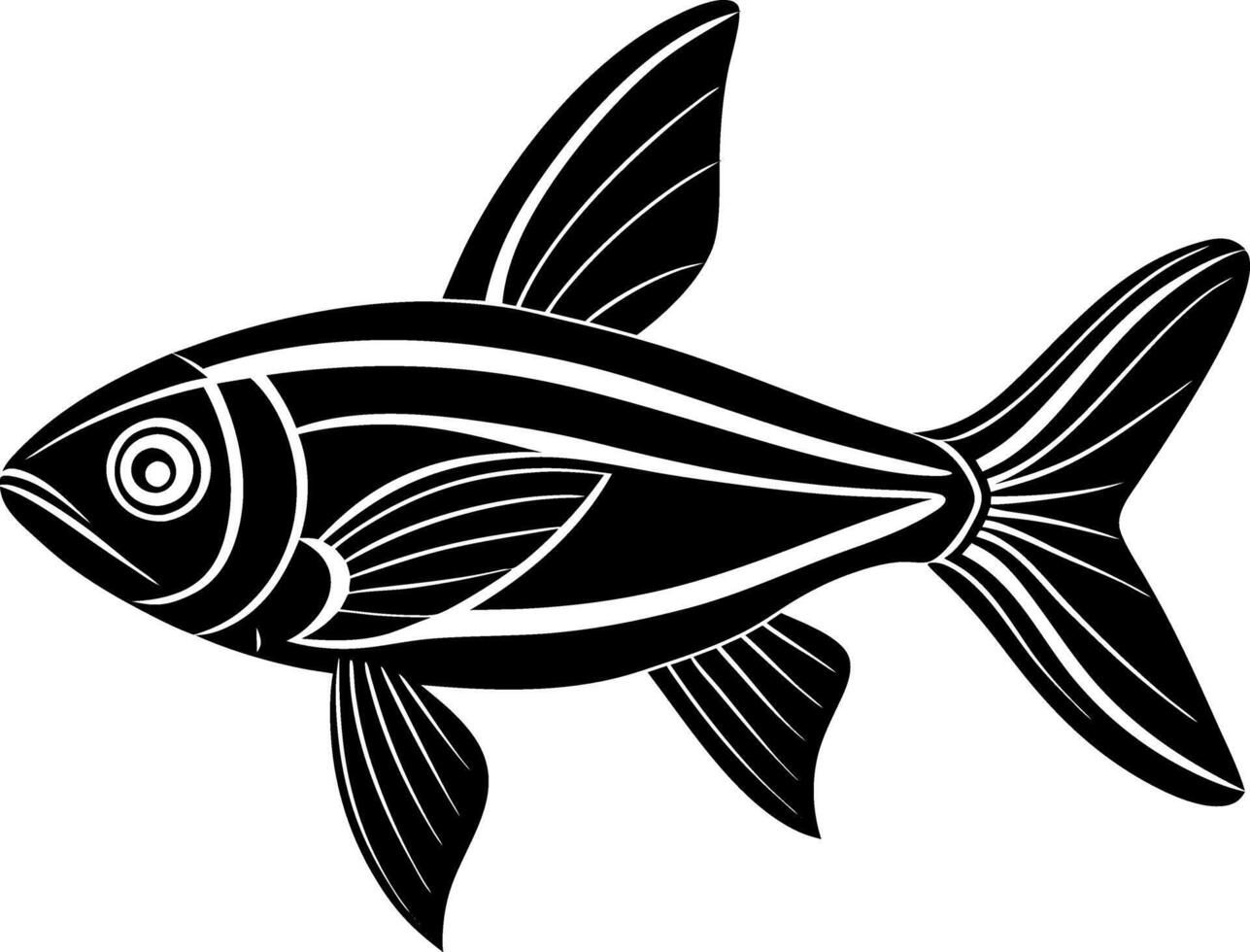 fish silhouette illustration Design on a white background vector