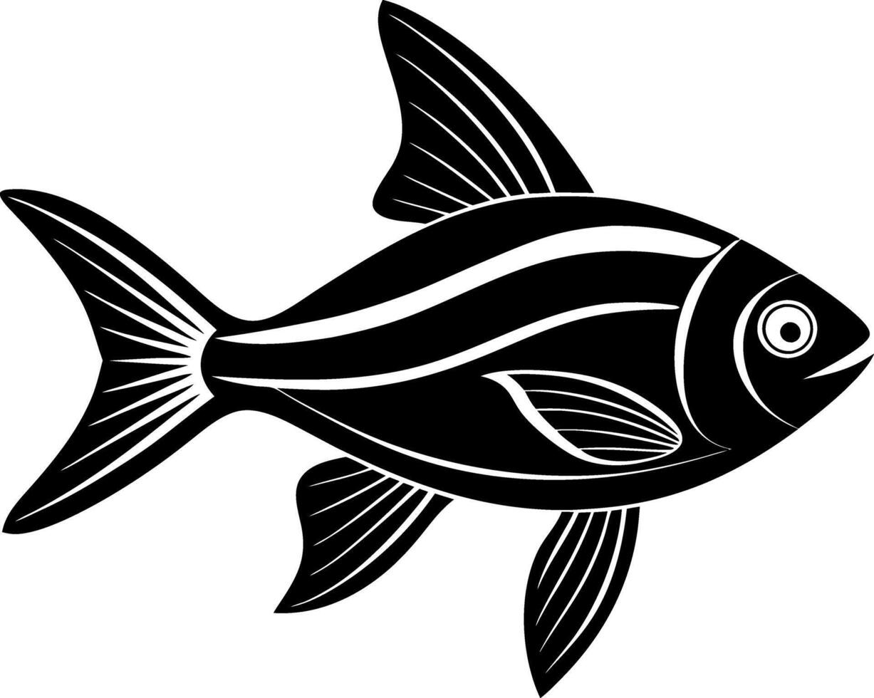 fish silhouette illustration Design on a white background vector