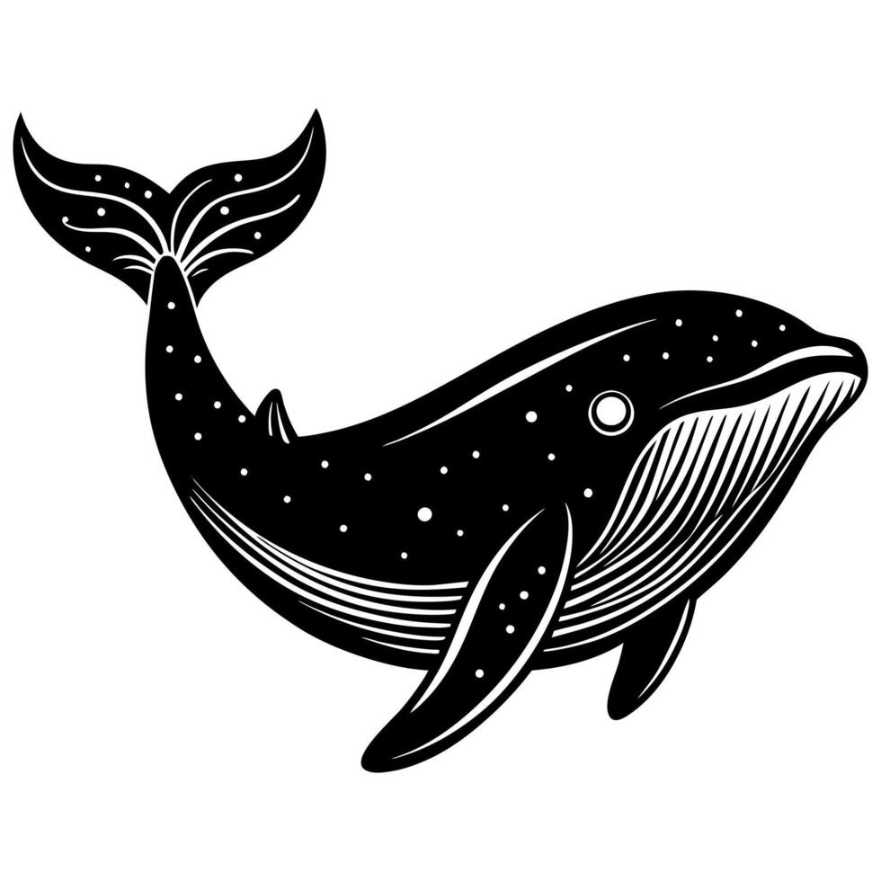 whale silhouette illustration Design on a white background vector
