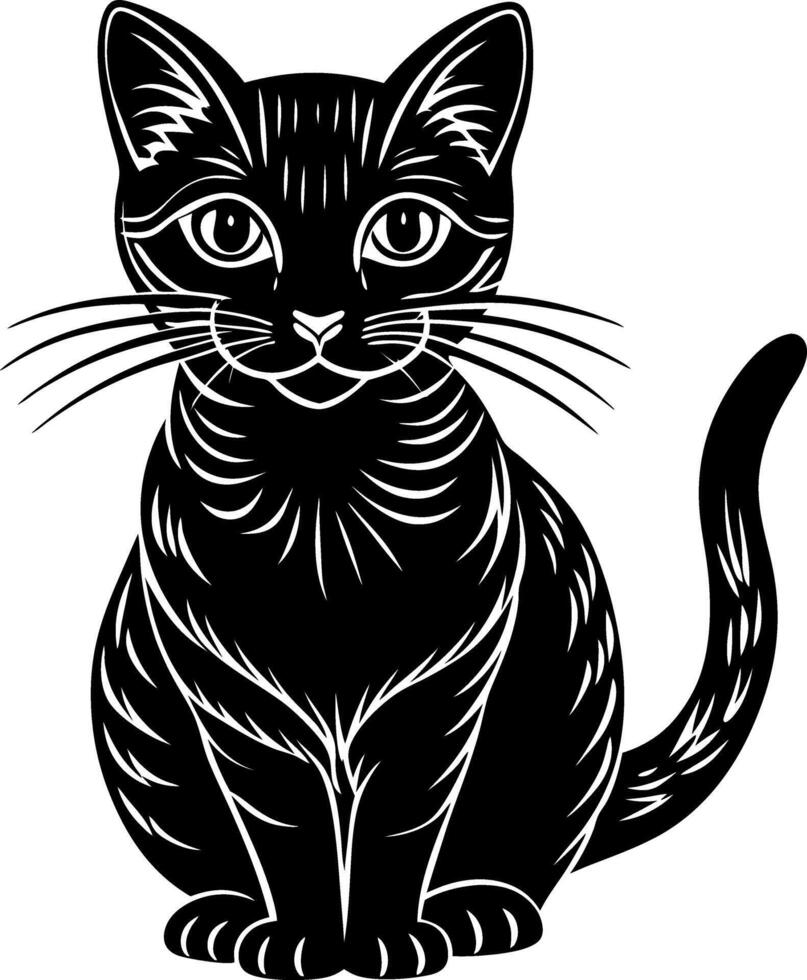 cat silhouette illustration Design on a white background vector