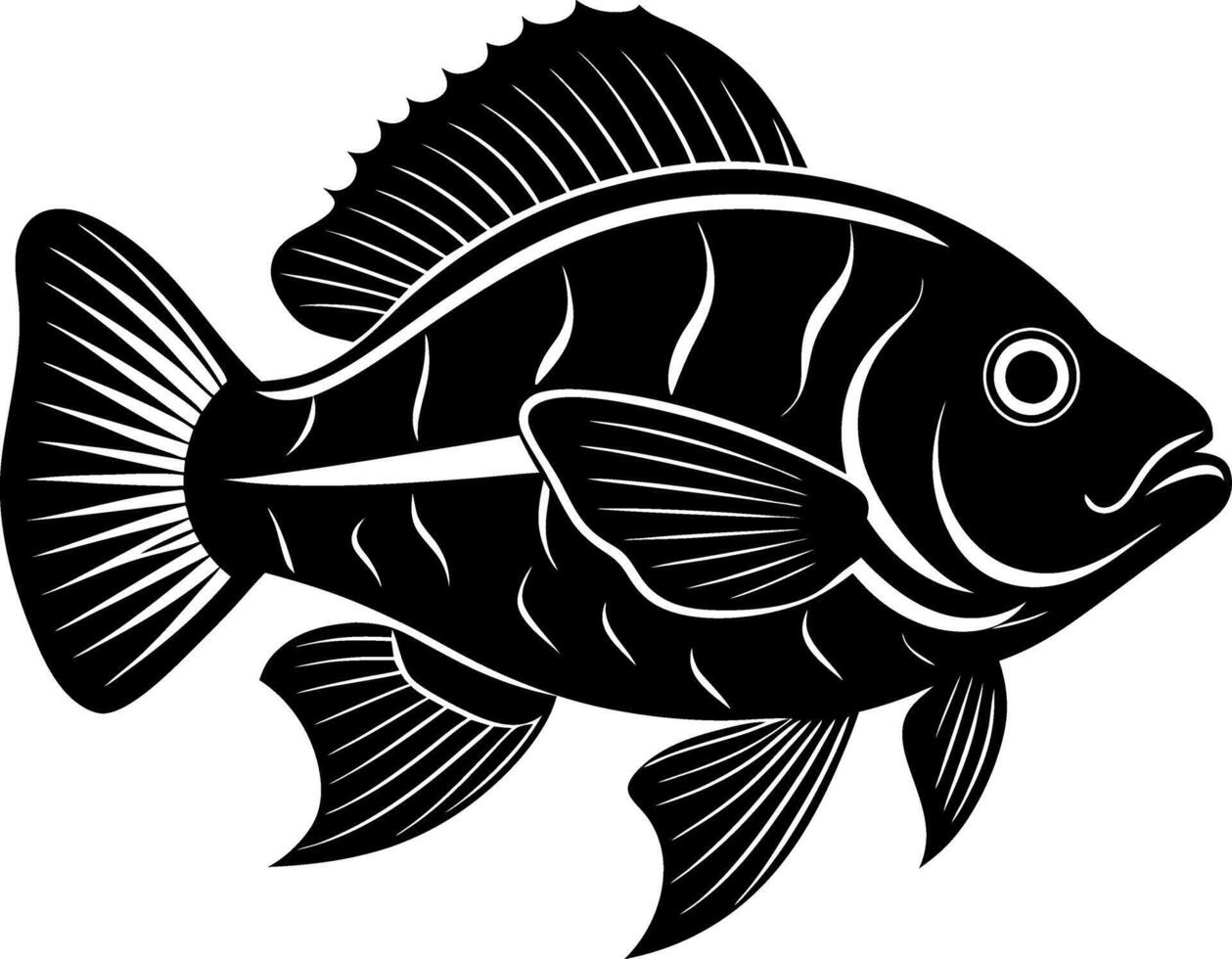 fish silhouette illustration Design on a white background vector