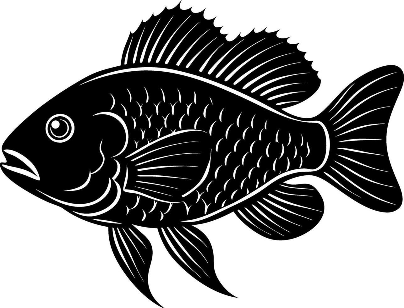 fish silhouette illustration Design on a white background vector