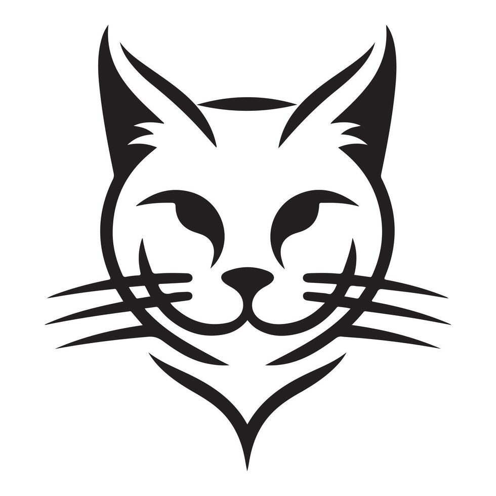 Cat single Line Icon Design outline vector