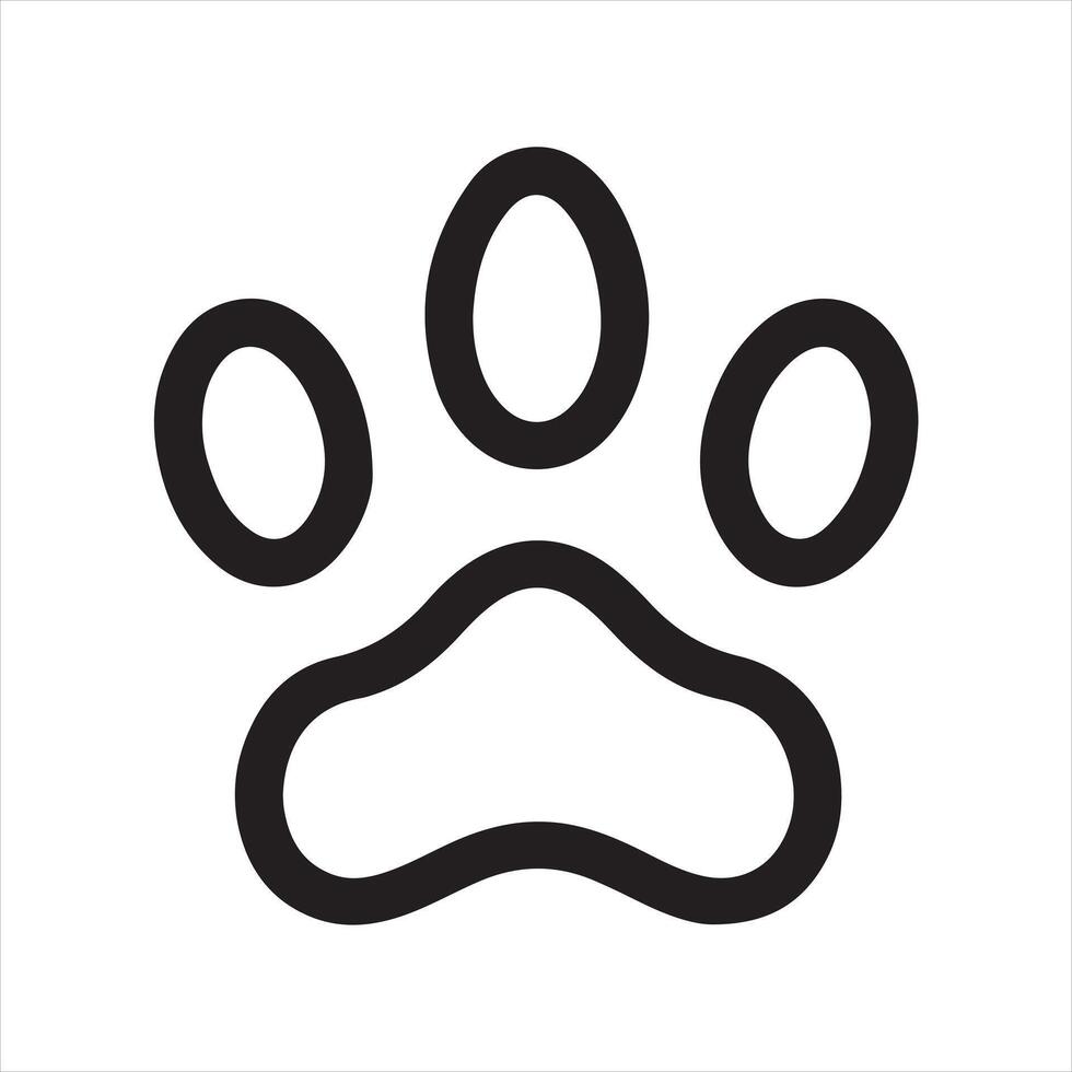 dog feet single Line Icon Design outline vector