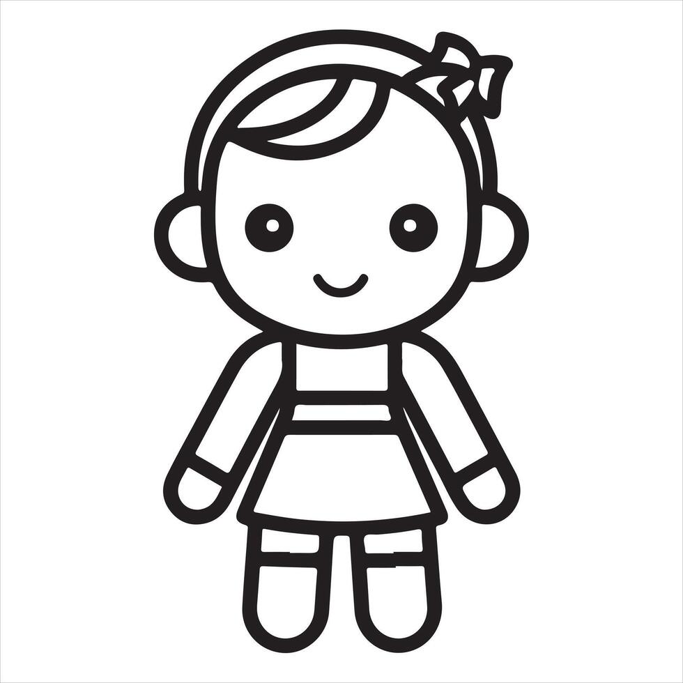 doll single Line Icon Design outline vector