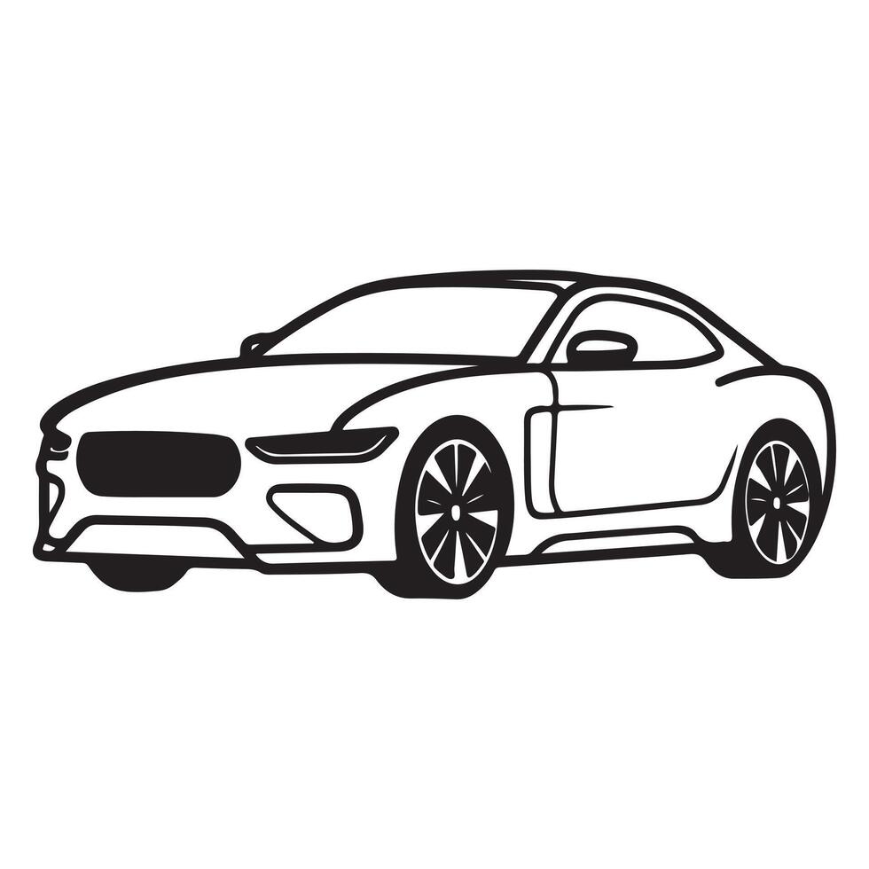 car single Line Icon Design outline. vector