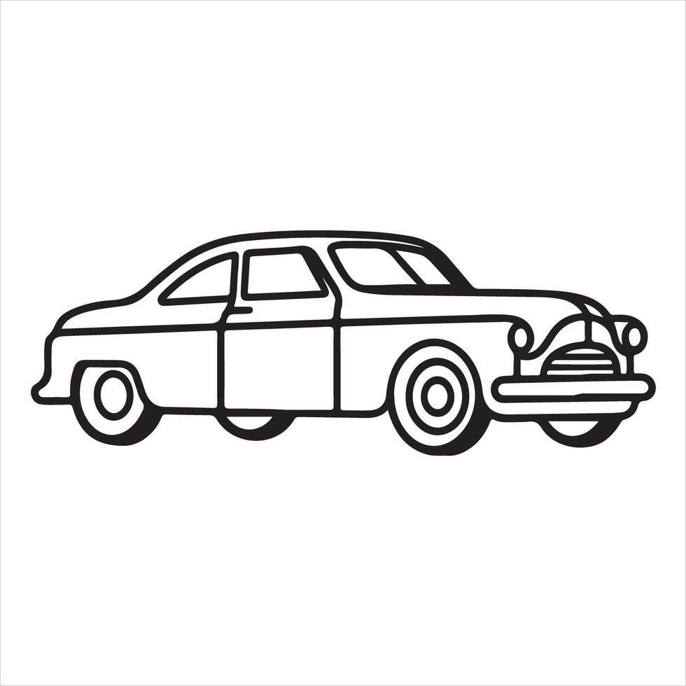 car single Line Icon Design outline. vector