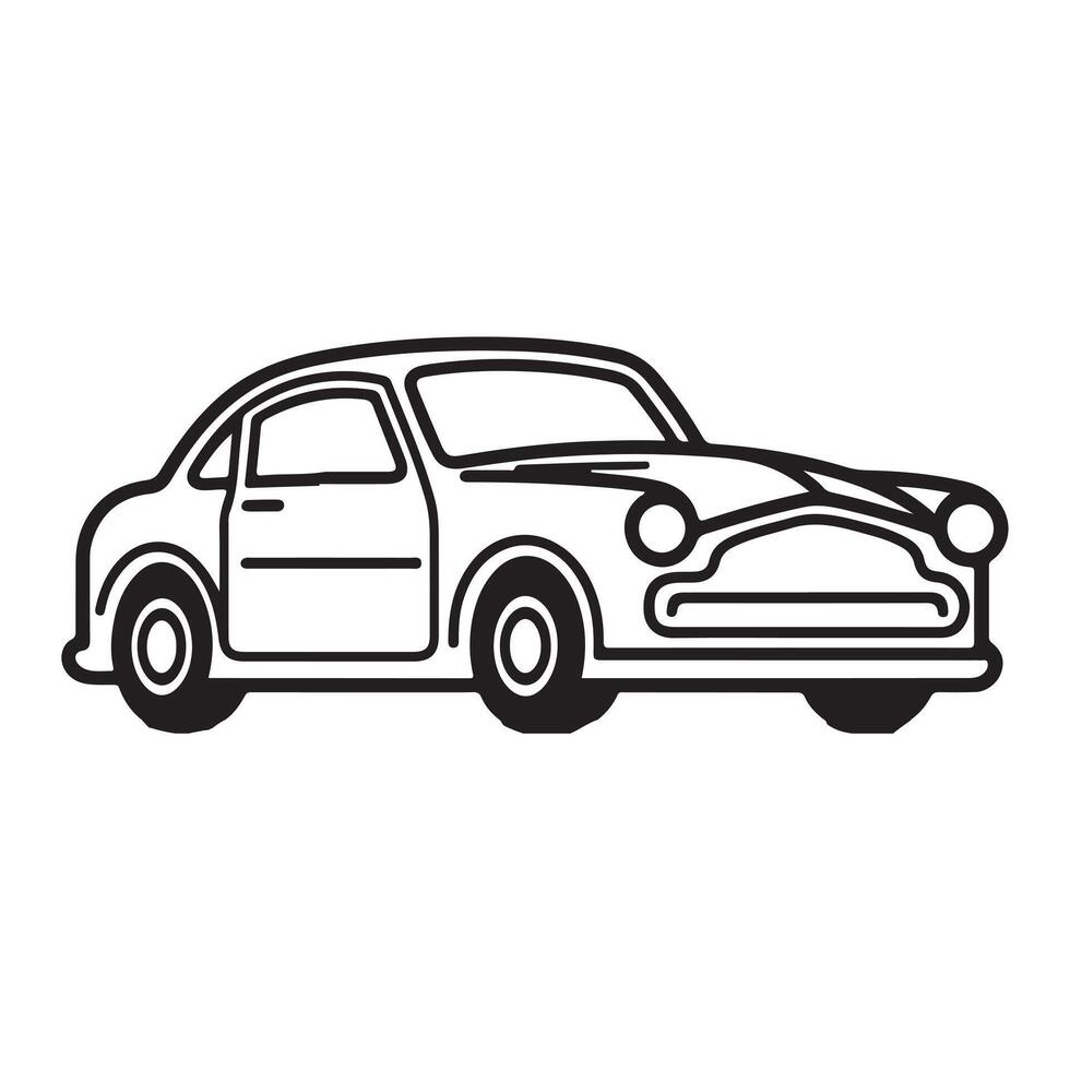 car single Line Icon Design outline. vector