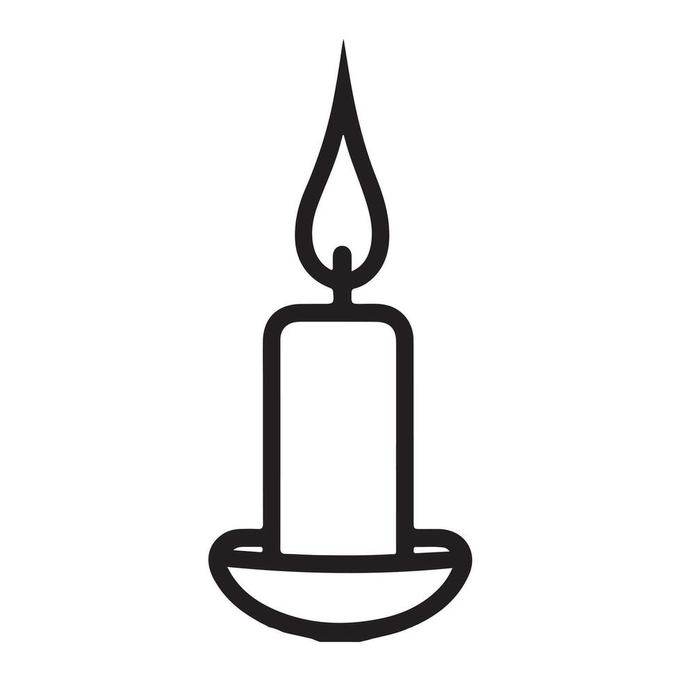 Candle single line Icon design outline. vector