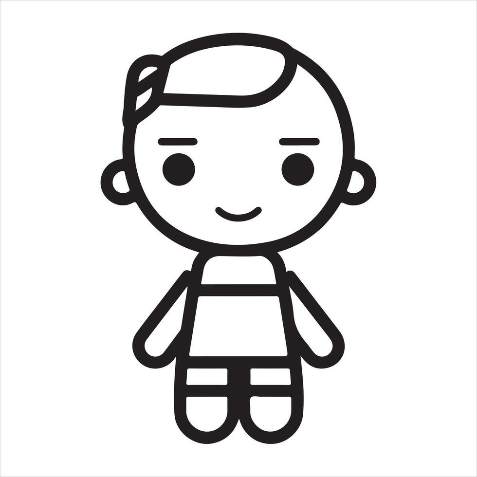 doll single Line Icon Design outline vector