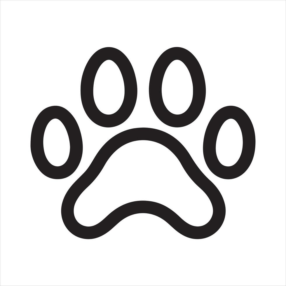 dog feet single Line Icon Design outline vector