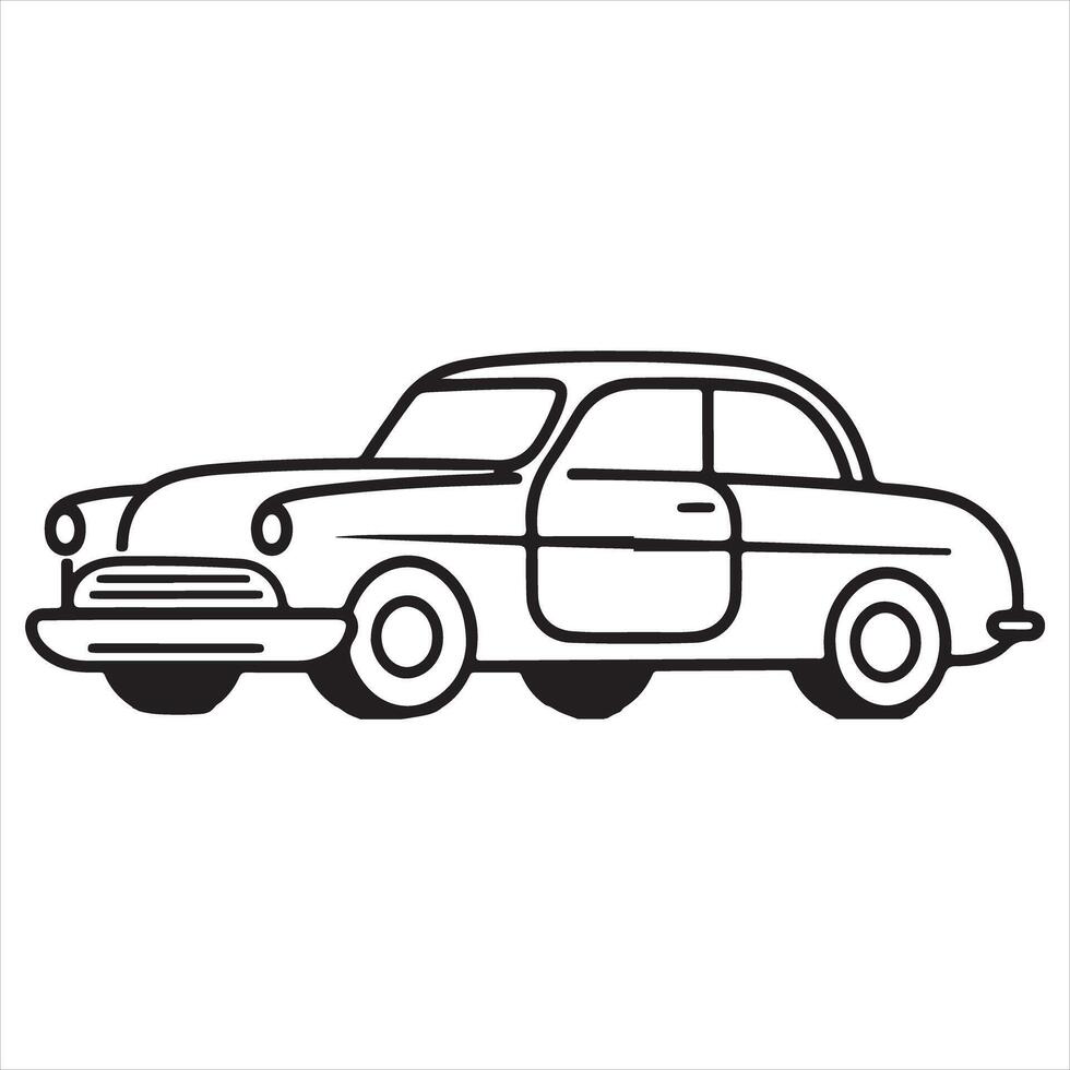 car single Line Icon Design outline. vector