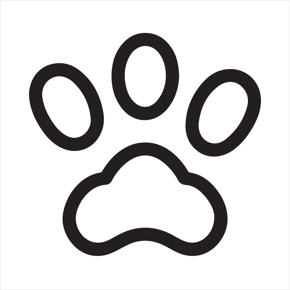 dog feet single Line Icon Design outline vector