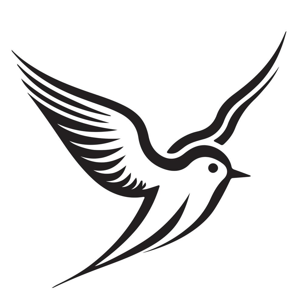 Bird single line Icon design outline. vector