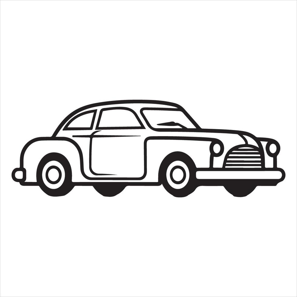 car single Line Icon Design outline. vector