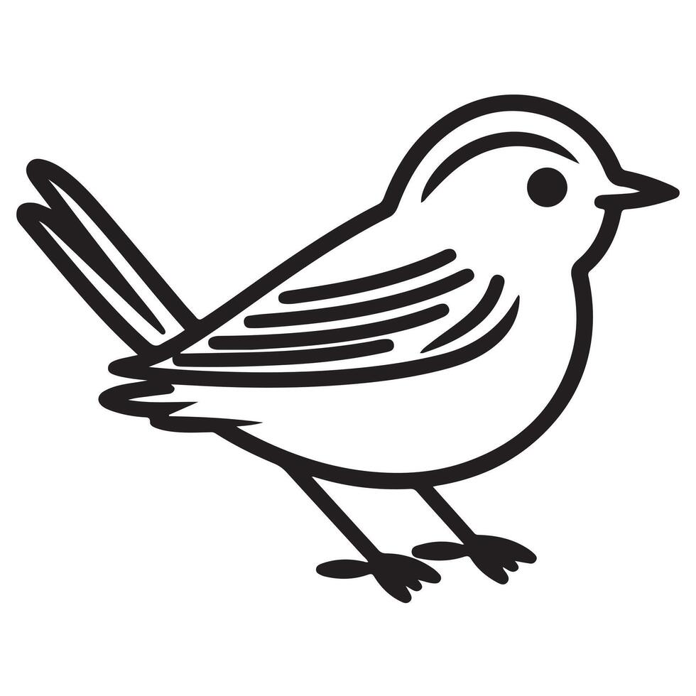Bird single line Icon design outline. vector