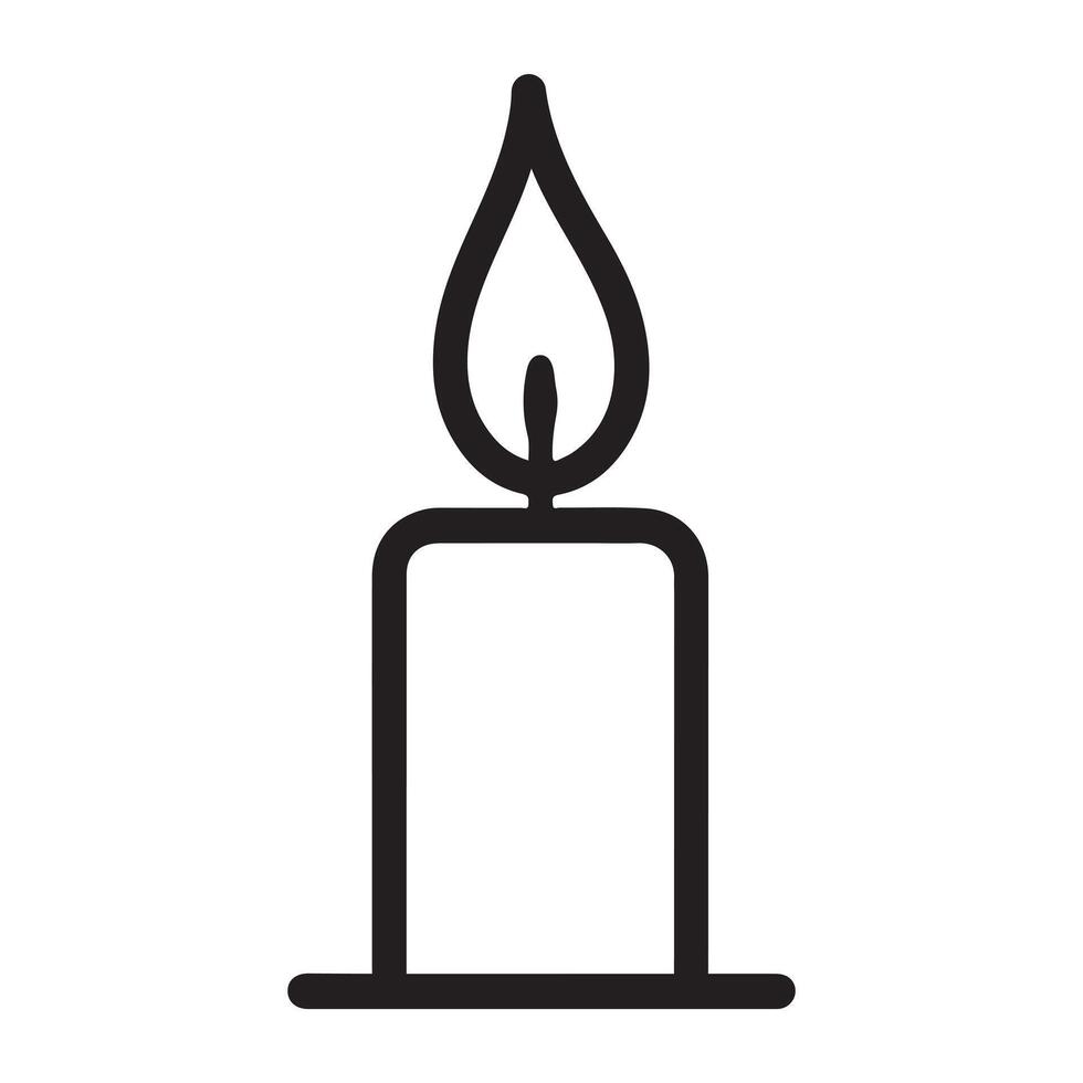 Candle single line Icon design outline. vector