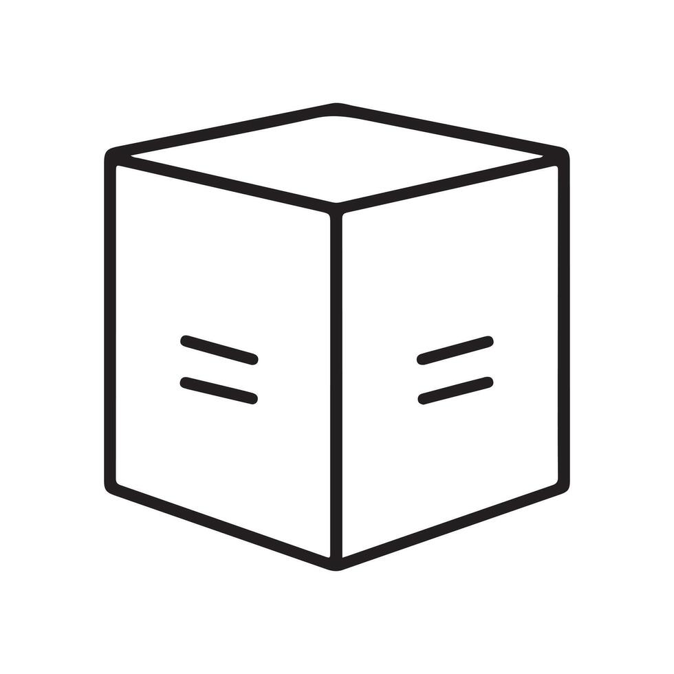 Box single line Icon design outline. vector