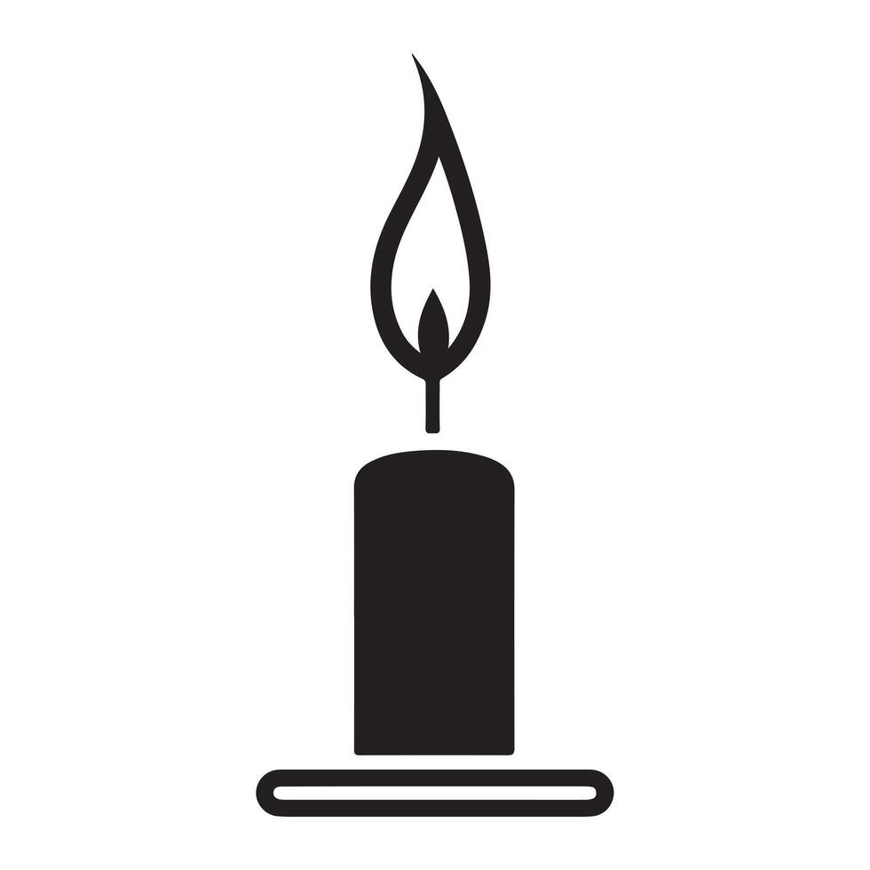 Candle single line Icon design outline. vector