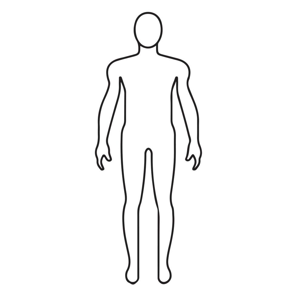 Body single line Icon design outline. vector