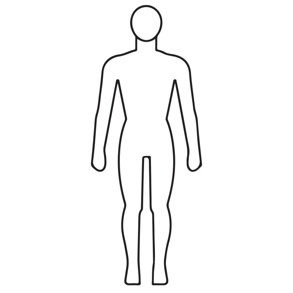 Body single line Icon design outline. vector
