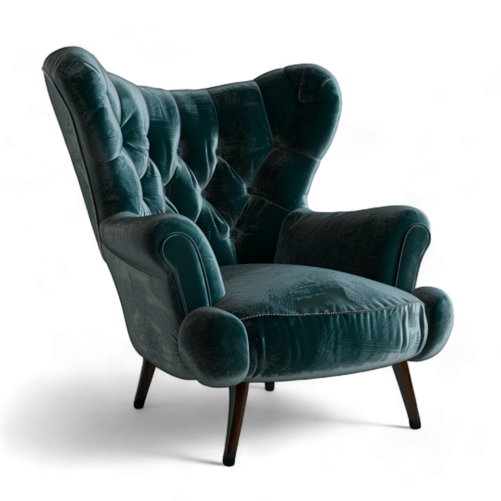 gegenereerd ai fauteuil met rood bekleding Aan transparant achtergrond. png