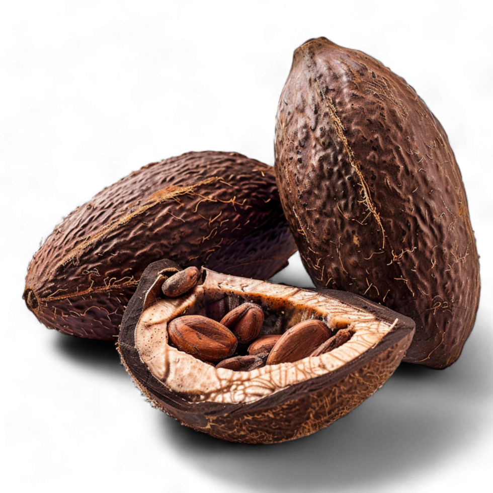 Generated Ai Cocoa beans and nuts a delicious assortment of cocoa beans and nuts, perfect for a healthy snack or baking png