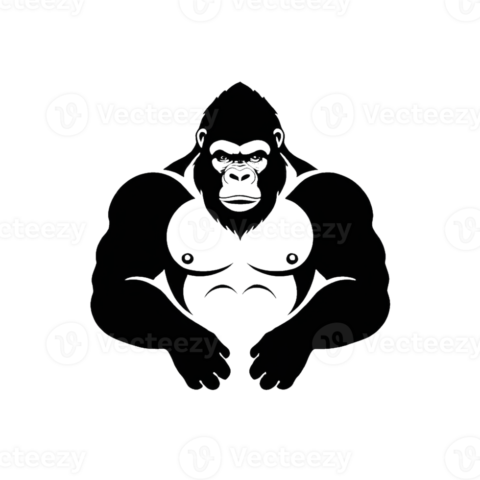 Collection of Simple Gorilla Ape Logo Designs Isolated png