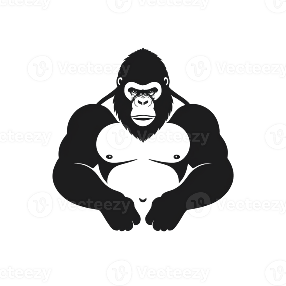 Collection of Simple Gorilla Ape Logo Designs Isolated png