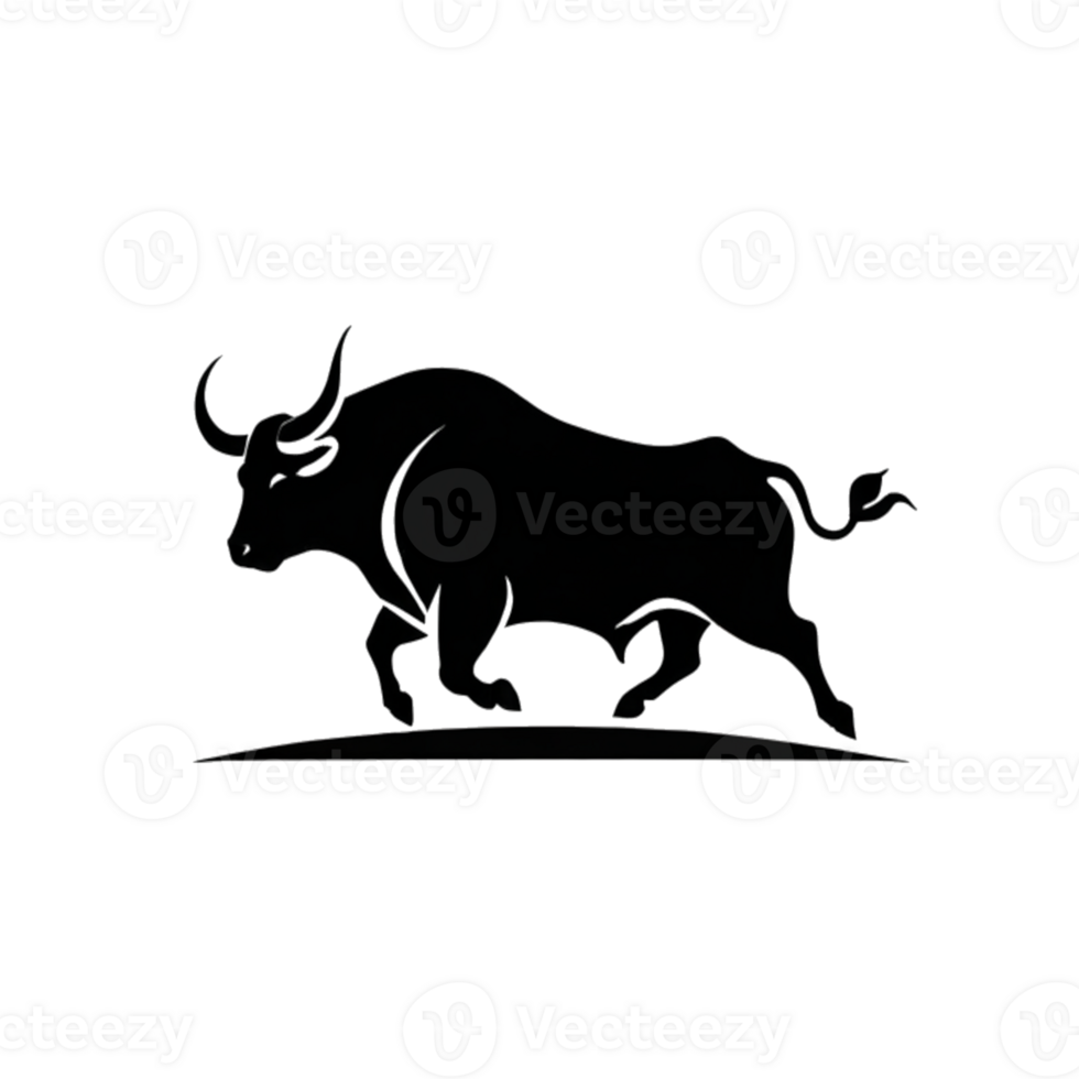 Collection of Simple Bull Logo Designs Isolated png