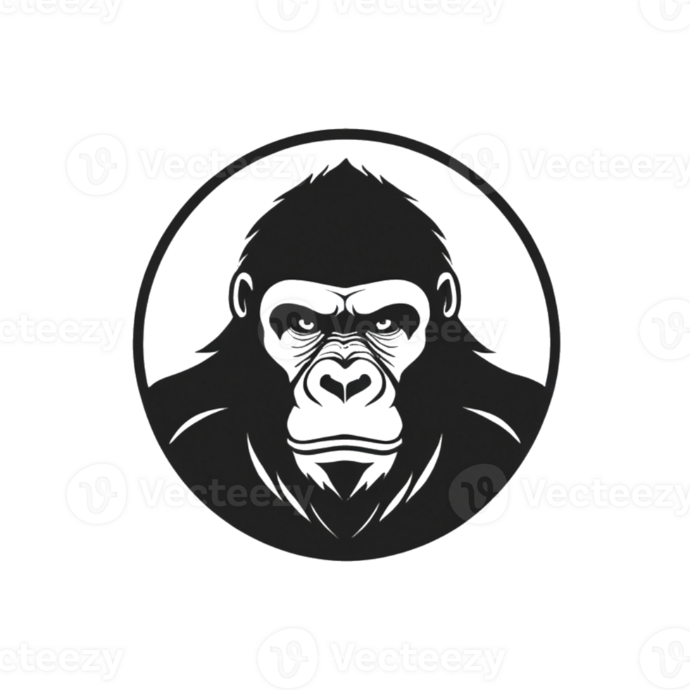 Collection of Simple Gorilla Ape Logo Designs Isolated png