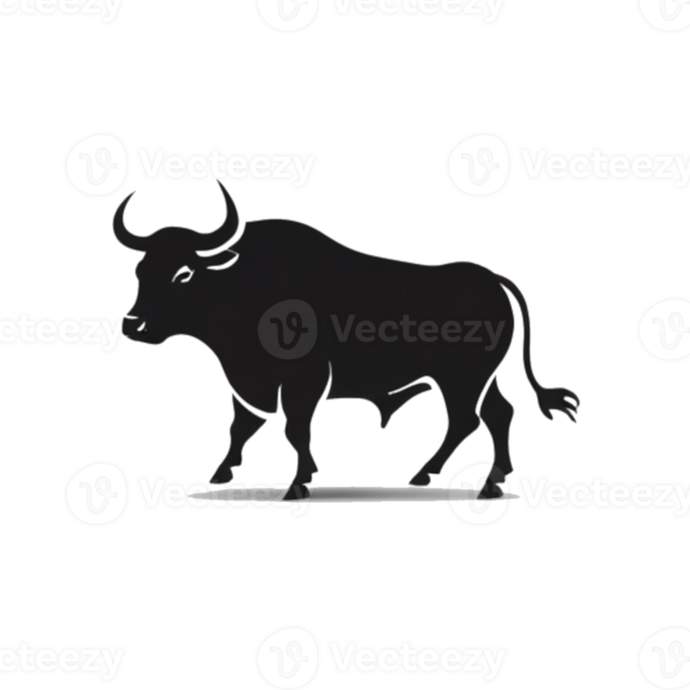 Collection of Simple Bull Logo Designs Isolated png