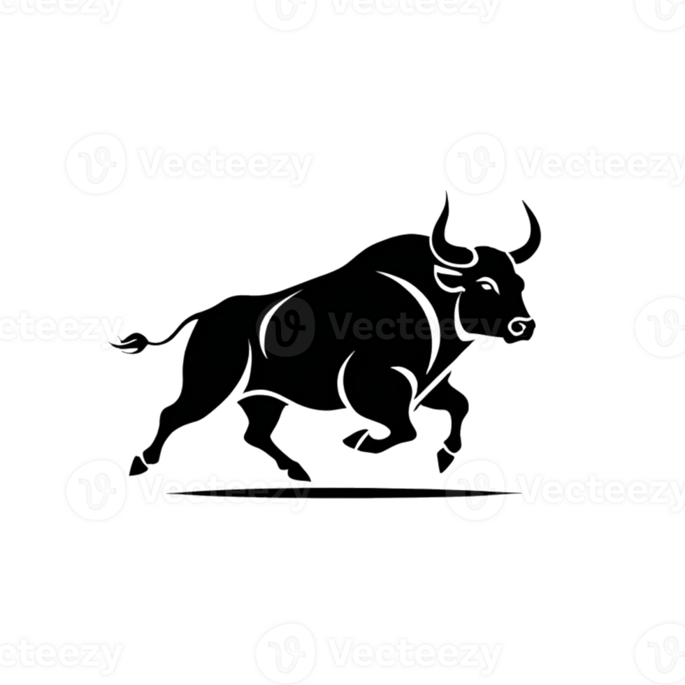 Collection of Simple Bull Logo Designs Isolated png