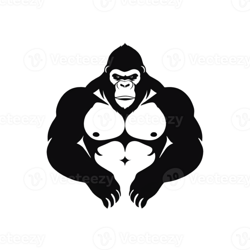 Collection of Simple Gorilla Ape Logo Designs Isolated png