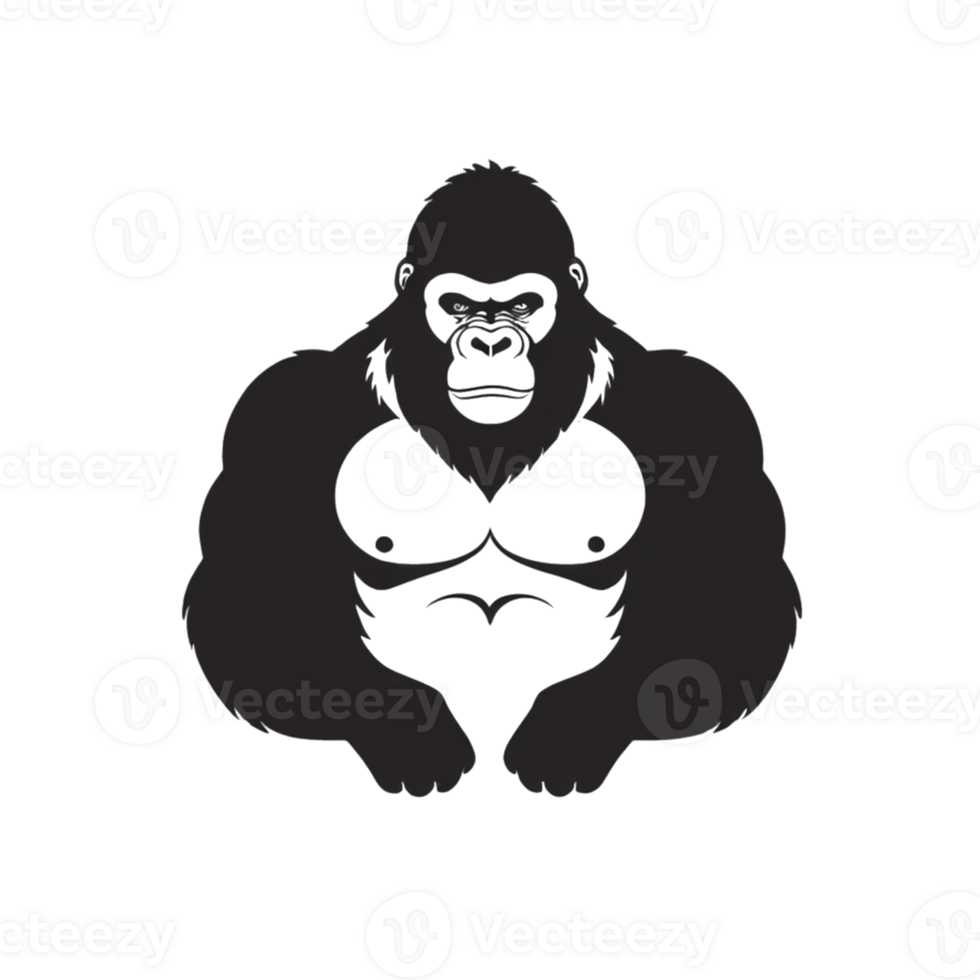 Collection of Simple Gorilla Ape Logo Designs Isolated png