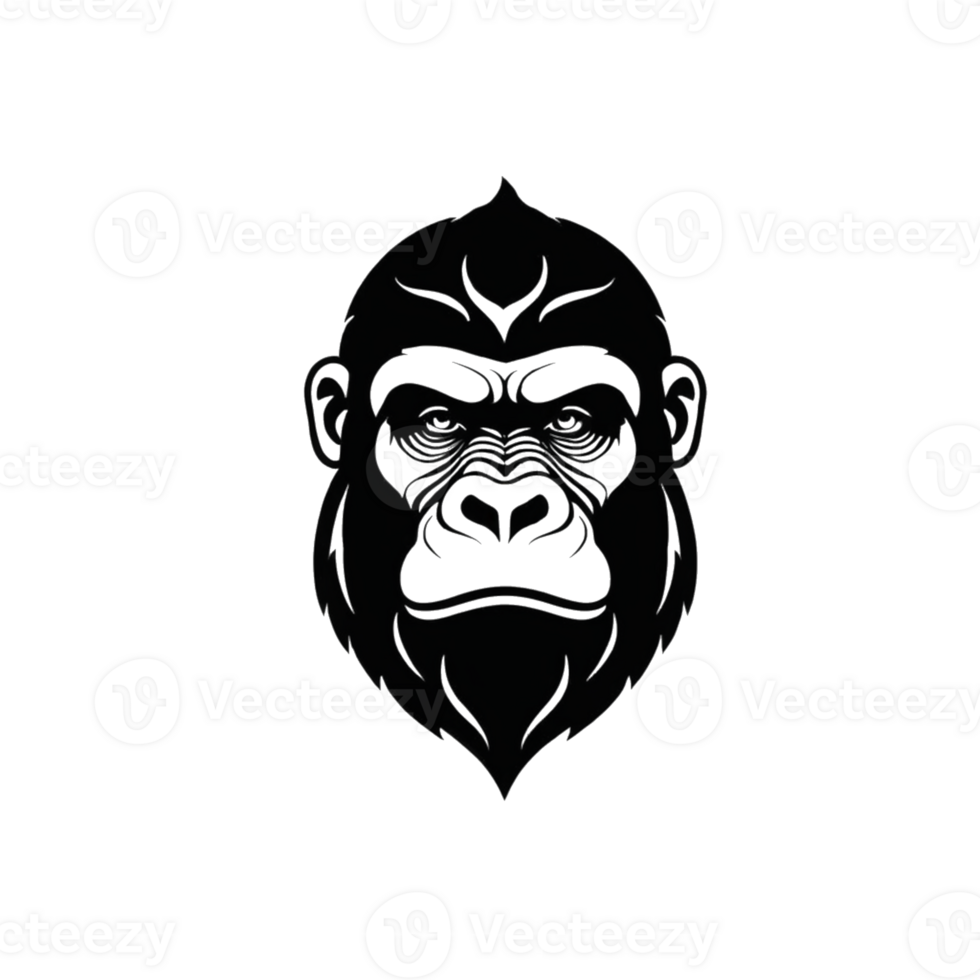 Collection of Simple Gorilla Ape Logo Designs Isolated png
