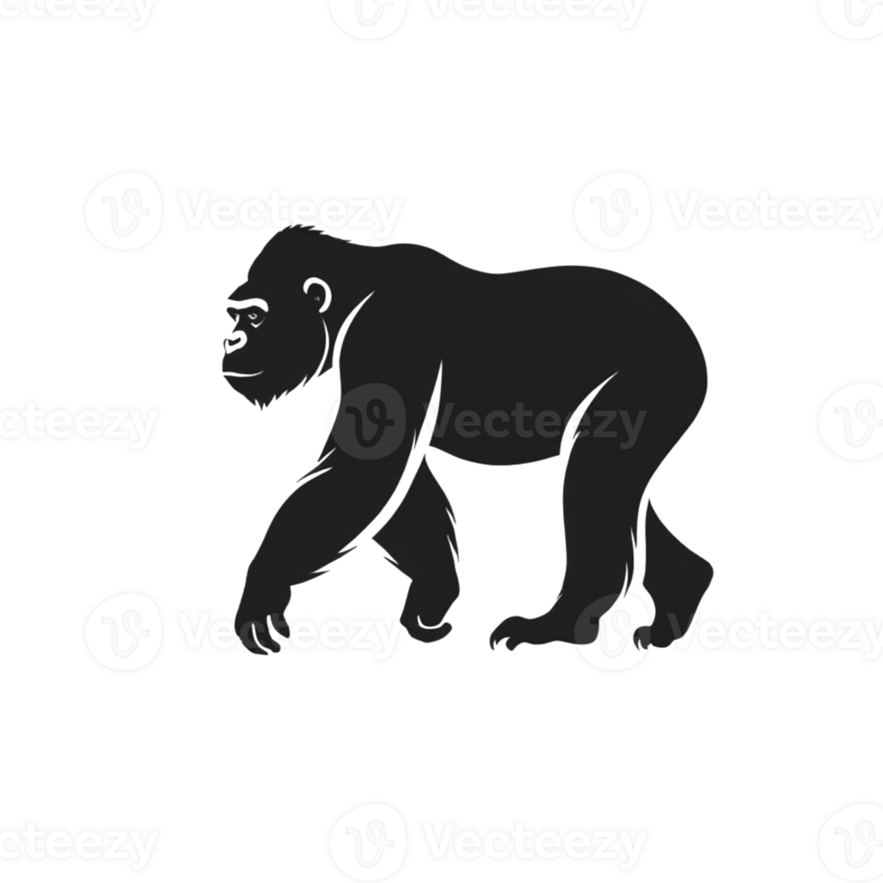 Collection of Simple Gorilla Ape Logo Designs Isolated png