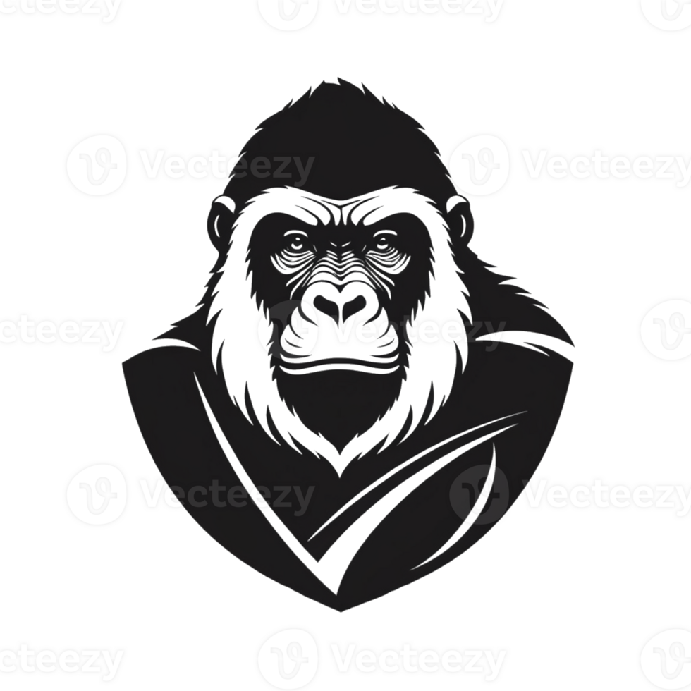 Collection of Simple Gorilla Ape Logo Designs Isolated png