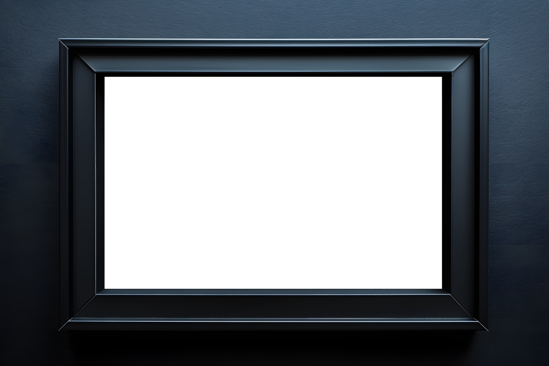 Blank picture frame on wall black background template mockup 46858043 png