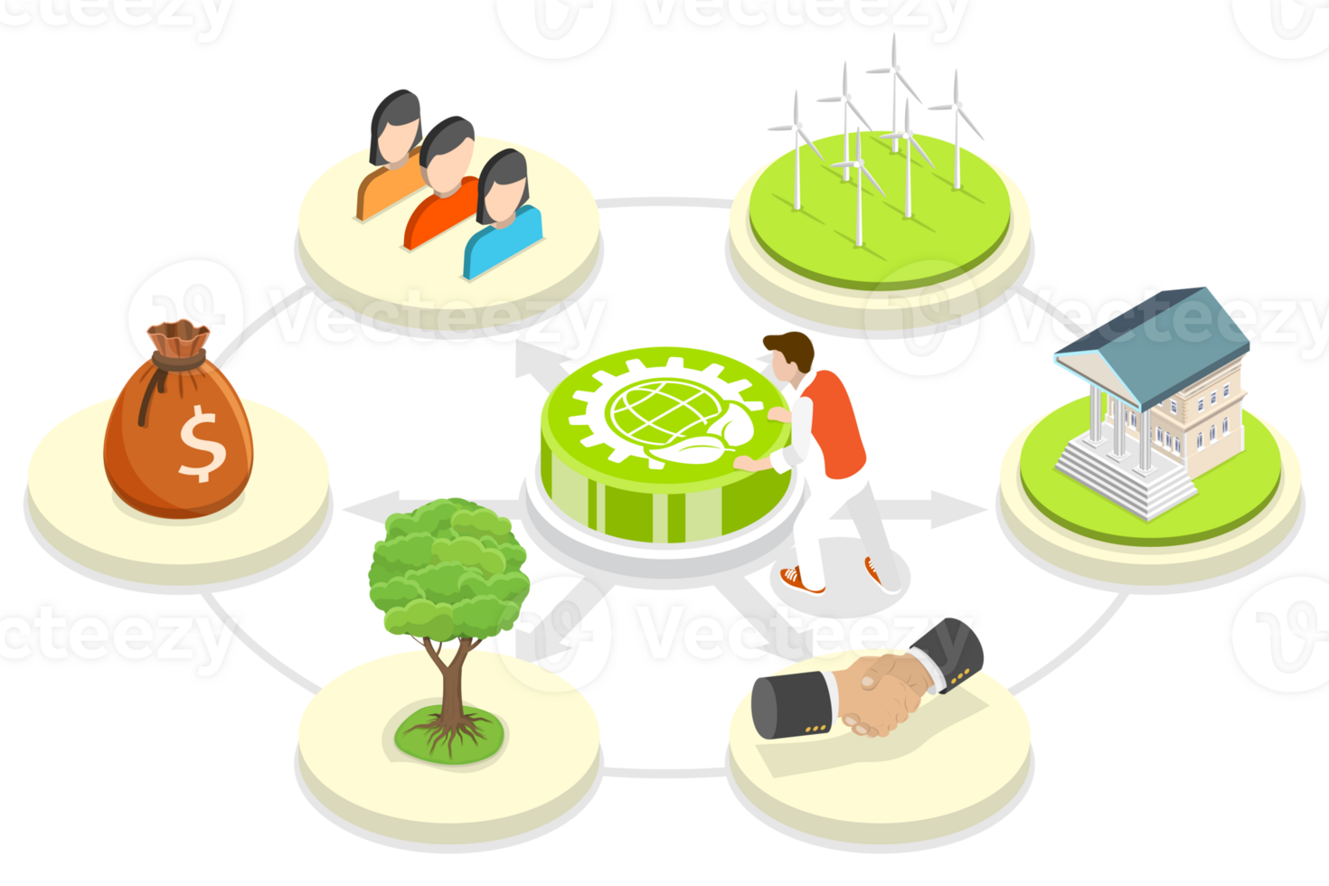 3D Isometric Flat Conceptual Illustration of ESG png