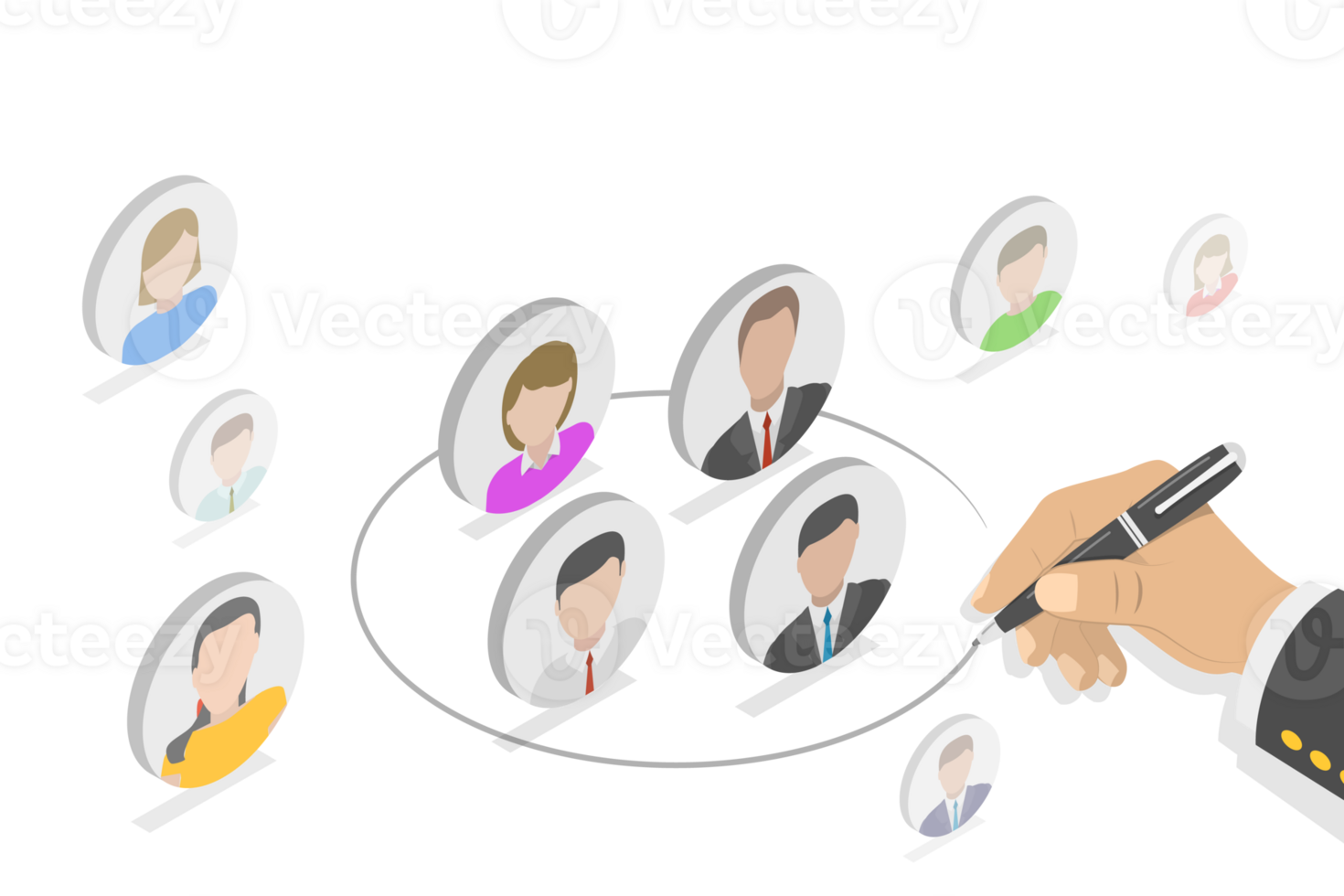 3D Isometric Flat Conceptual Illustration of Customer Segmentation png
