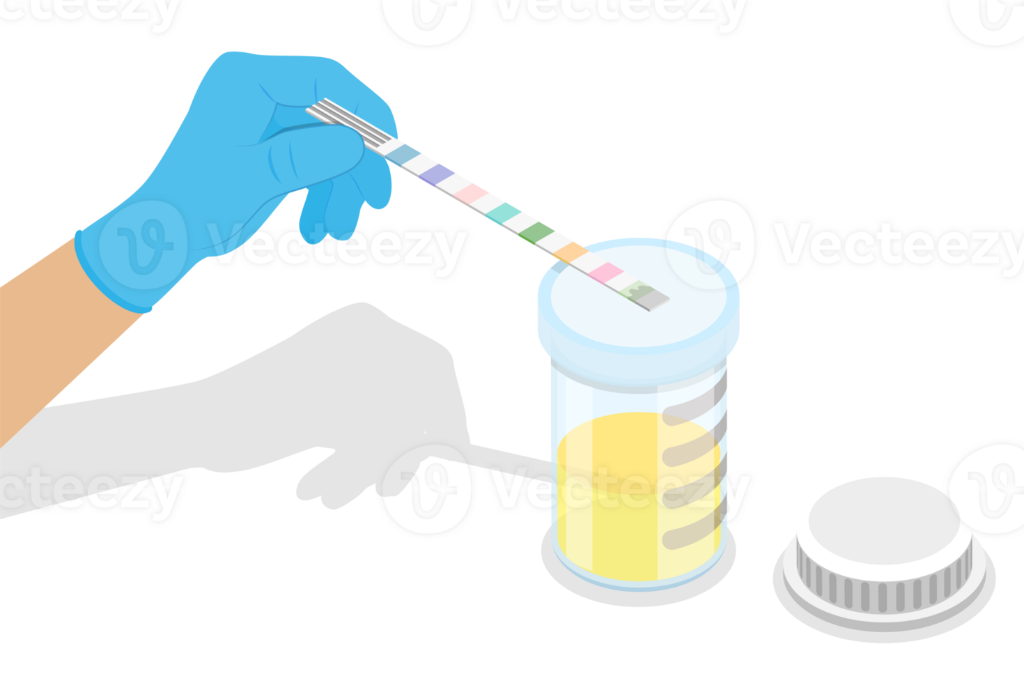 3D Isometric Flat Conceptual Illustration of Urine Analysis png