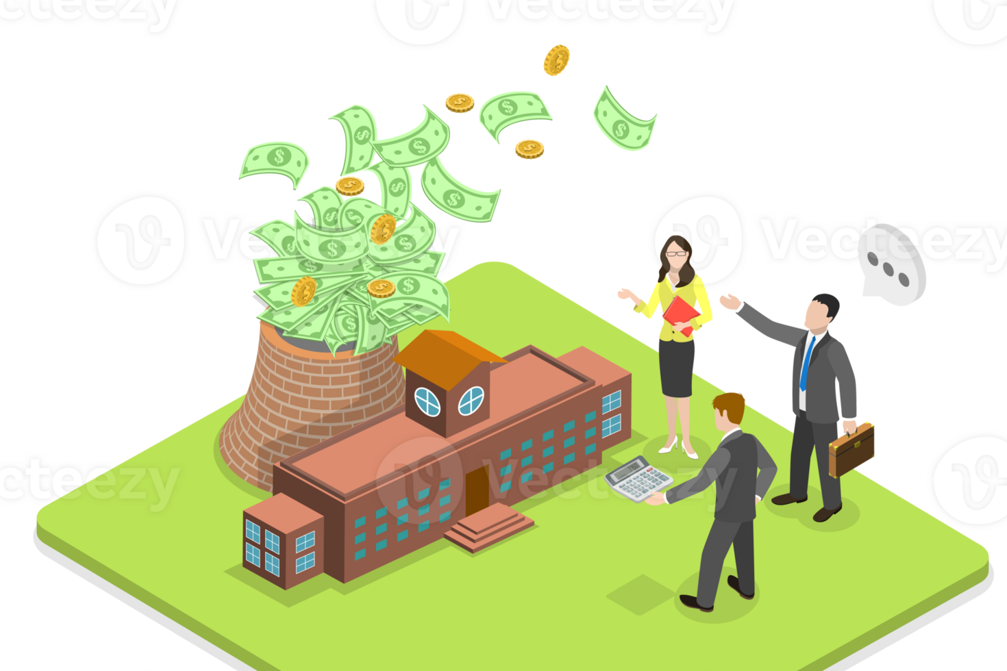 3D Isometric Flat Conceptual Illustration of Carbon Pollution Pricing png